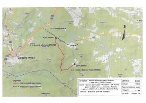 mapka - oprava lesní cesty Armadni (25.7. - 18.10. 2024) - průchozí s opatrností